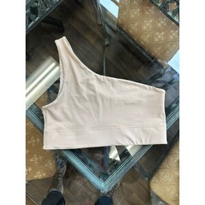 Fabletics One Shoulder Reversible Size‎ S Sports Bra Neutral  Athleisure Capsule